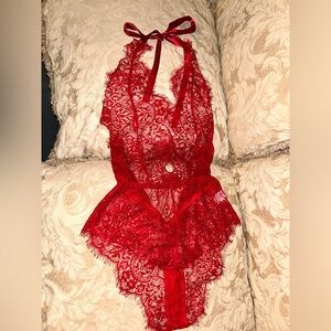 Unbranded Elegant Red Lace Teddy Size Small